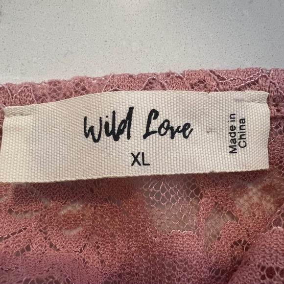Wild Love | Dusty Rose Lace Babydoll Top‎ XL Cottagecore Romantic Y2K - Picture 3 of 7